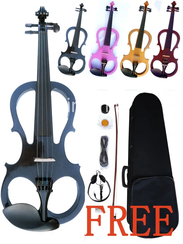 New  4 string 16'' Electric Viola Silent Solid Wood Body Powerful Sound Case Bow