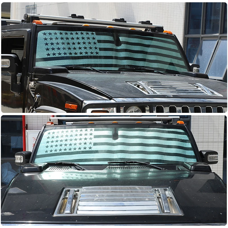 Fit For Hummer H2 H3 2003-2009 Car Accessories Aluminum Foil  Car Front Glass Sunshade Sunshade Pad Full Window Parasol