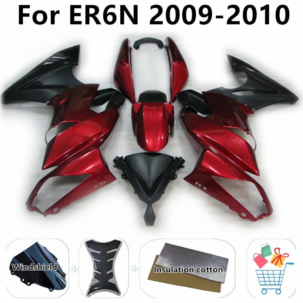 Bodywork Cowling ER6F 2009 2010 2011 Full Fairing Kit Injection ABS Bright Red for Kawasaki ER-6F Ninja 650 09 10 11