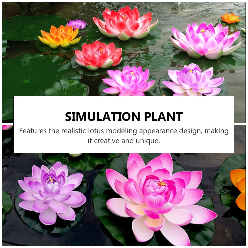 

10Pcs Artificial Floating Lotus Water Lily Eva Simulation Pond Decoration Creative Pool Surface Adornment Water Plant