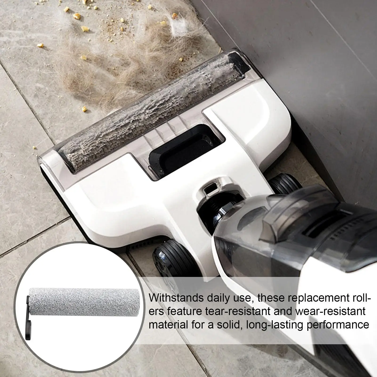 Vacuum Mop Replacement Rollers Wet Dry Vacuum Cleaner Attachments Floor Sweeping Machine Parts For Hardwood Easy Installation