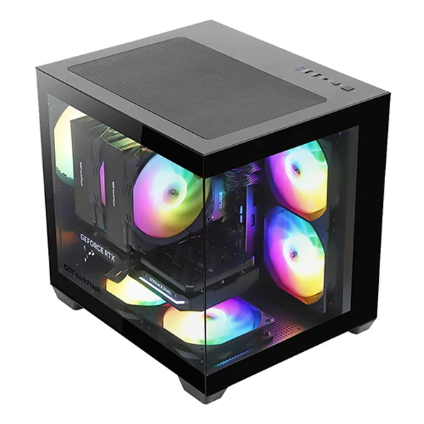 DarkFlash DCM30 RGB reinforced glass Mini Tower Case Black