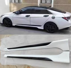 ABS Paint Side Extension Body Skirts Panels Body Skirts Kit Lip Cover For Hyundai Elantra 2021 2022 2023 2024