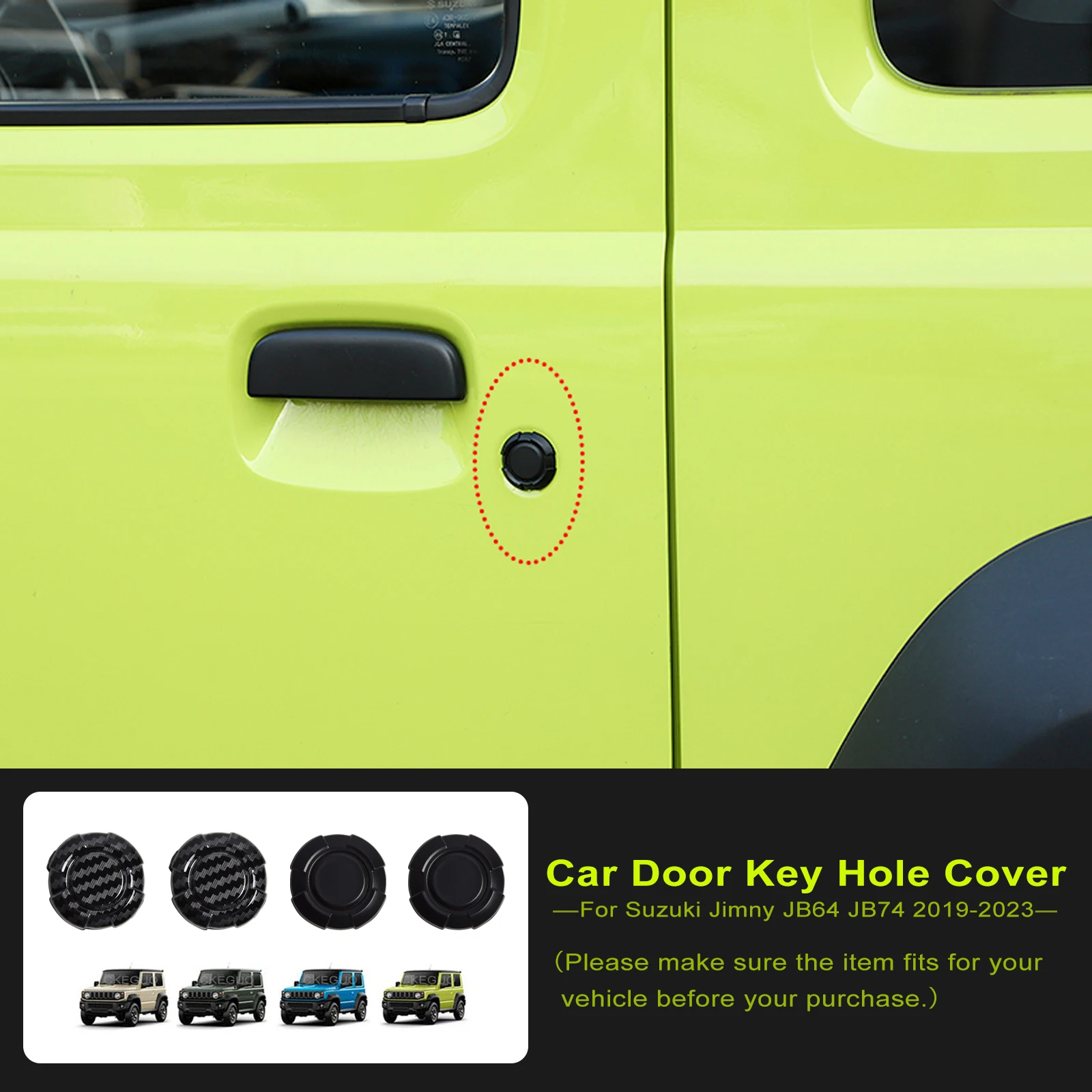 2pcs Magnetic Car Side Door Key Hole Decoration Cover Trim ABS Door Key Lock Caps For Suzuki Jimny JB74 JB64 2019 2020 2021 2023