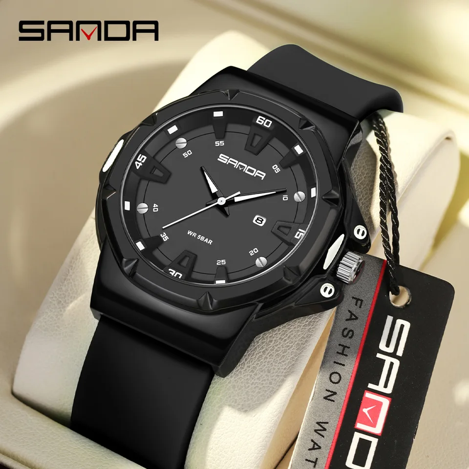 SANDA 新 3260 ファッション学生クォーツ時計防水夜光カレンダー