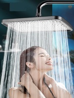 High Pressure Large Panel Top Spray Rain Shower Head Larger Flow Supercharge Rainfall Showerhead 360° Swivel Water Saving