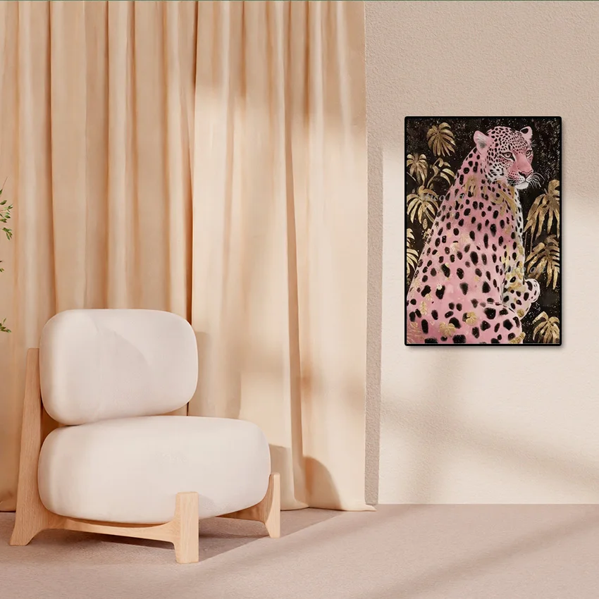 

Animal Leopard Texture Oil Paintings Canvas Picture Art Wall, Modern Still Life Scenery Abstract Frameless Acrylic Decoration