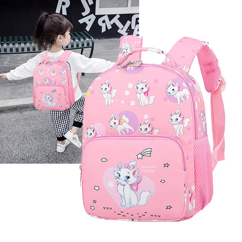 Kids Backpack Fashion Breathable Kindergarten Children Cartoon School Bags Pink Cute Cat Girls Travel Light Rucksack Boy Bookbag