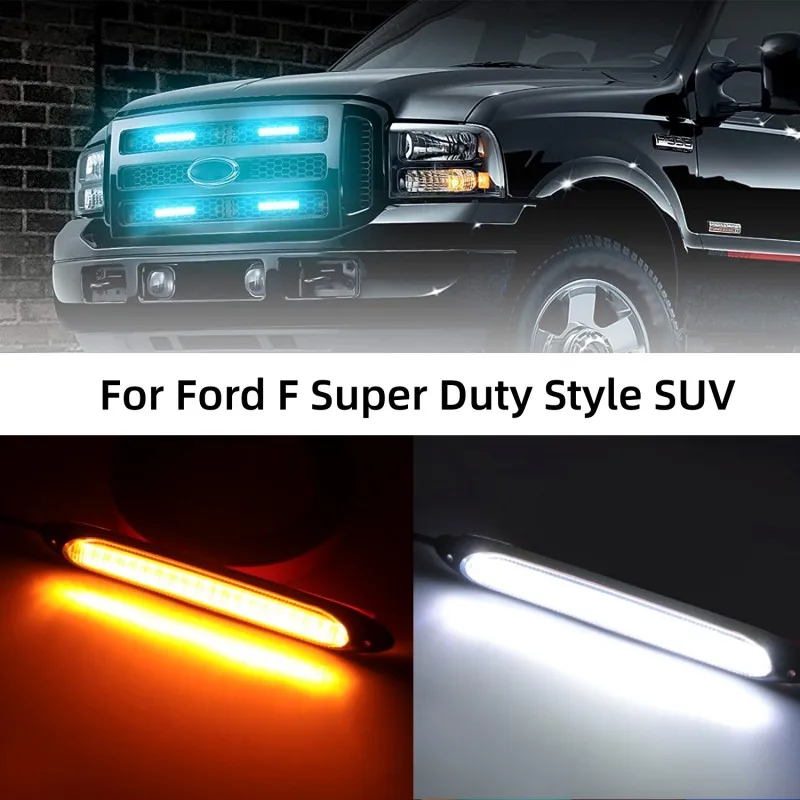 LED Car Eagle Eye Light Auto Truck For Ford F Super Duty Style SUV Universal Amber High Quality Car Grille Lighting Kit