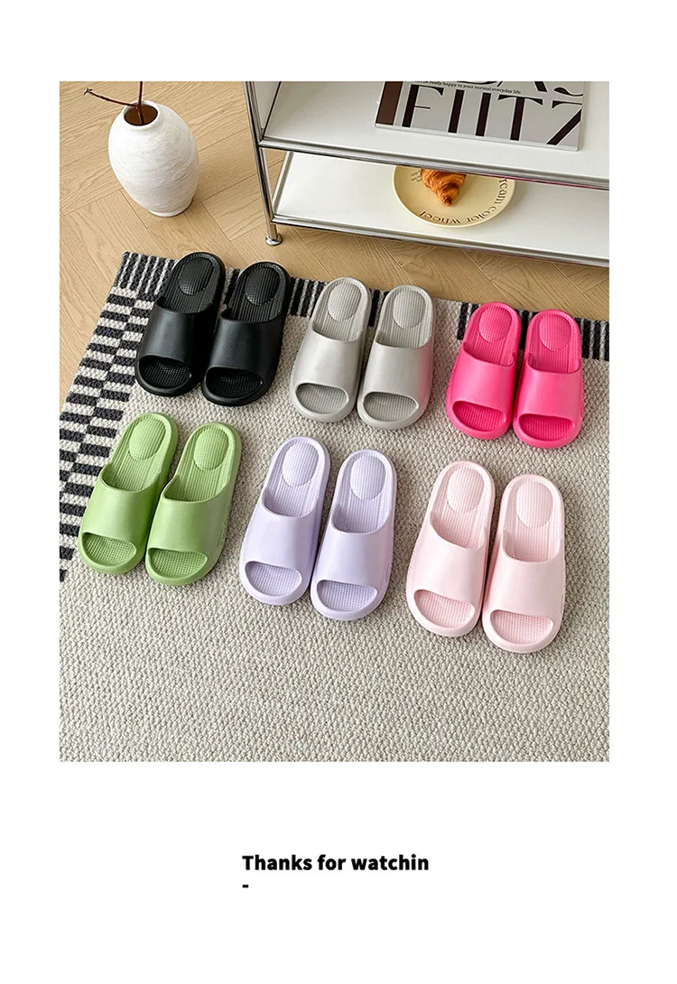 

2025 New Summer Soft EVA Slippers for Women Men Non-Slip Bathroom Indoor House Slippers Lightweight Breathable