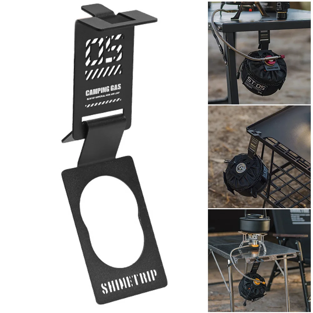 علبة الغاز معلقة هوك الفولاذ المقاوم للصدأ التخييم الغاز شماعات كليب المحمولة خزان الغاز السنانير لطاولة التخييم IGT #1
