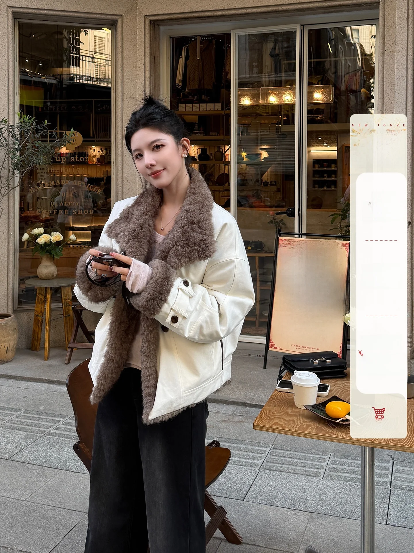 

Eco-Friendly Thickened Cotton Fur Coat Women's Mid-Century Jacket Standard Fit Long Sleeve Short Coat Korean Style