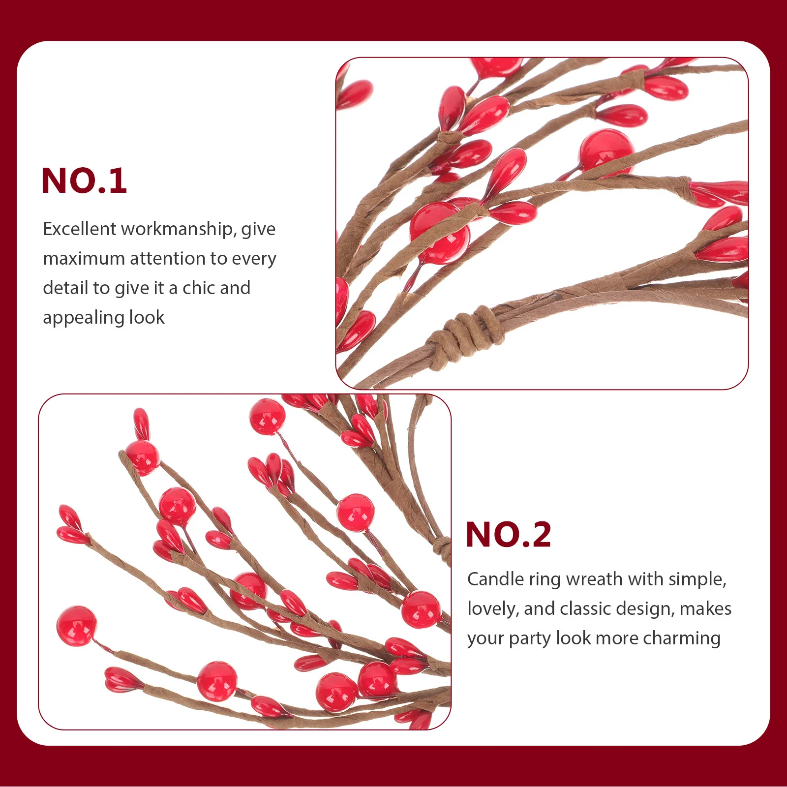 

Christmas Wreath Simulated Berries Simple Design For Holiday Party Decor Centerpiece Table Decoration Xmas Ornament