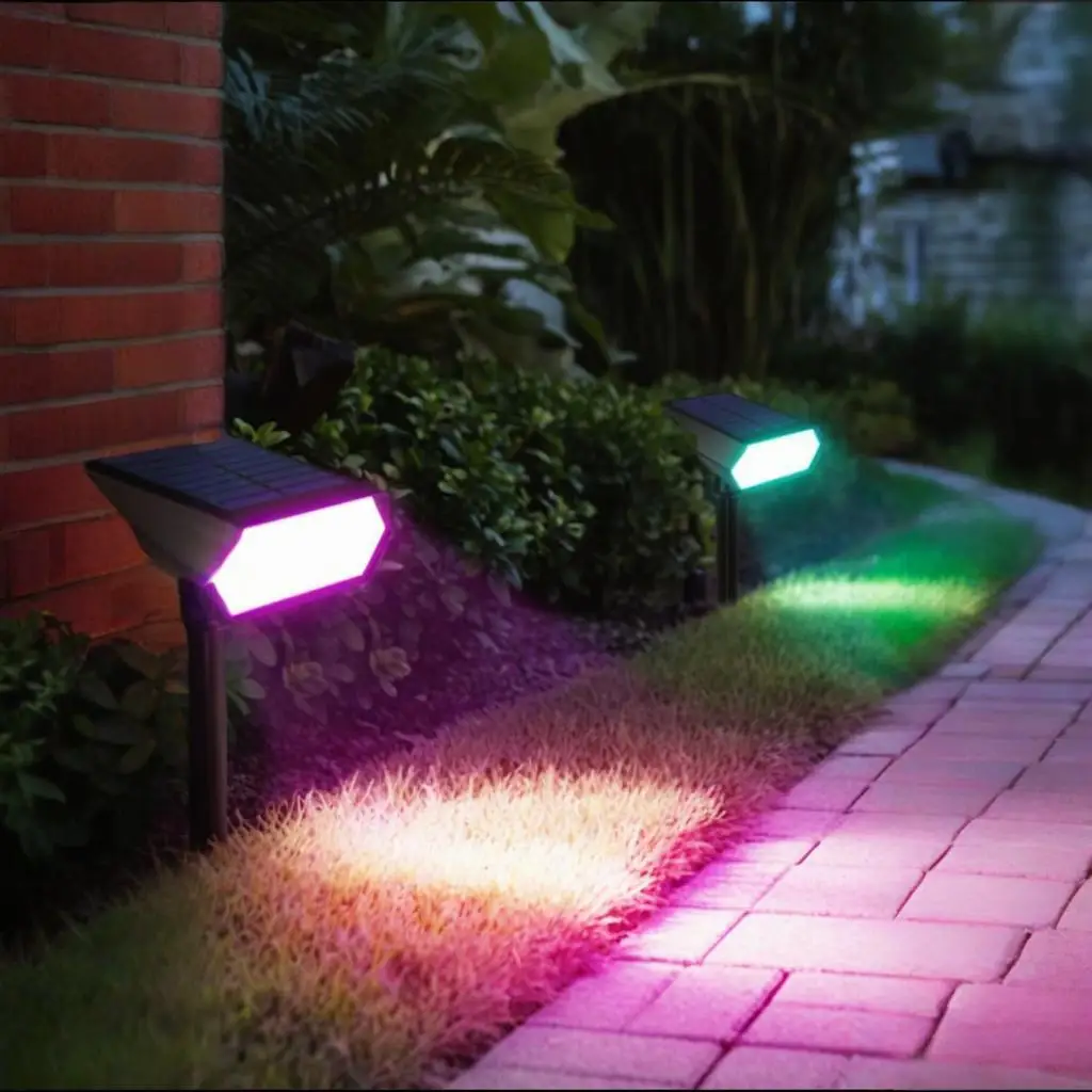 Outdoor Solar Spotlight RGB/White/Warm Waterproof Garden Path Lawn Landscape Light Snow Heat Resistant Environmentally Friendly
