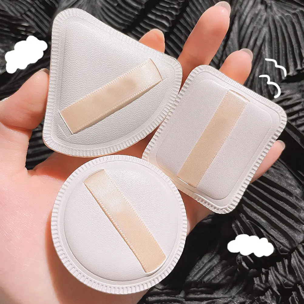 3Pcs Powder Puff Set Wet Dry Dual Use Makeup Sponge for Loose Mineral Body Powder Oil Control T-Zone Blending Smooth