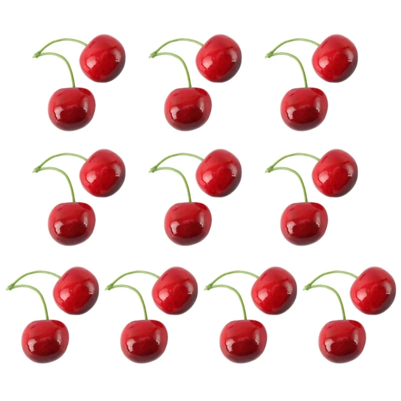 10 Pair Artificial Cherry Decorations False Cherries Simulations Cherries False Fruit Model Party Home Decorations Dropship