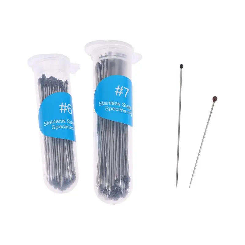 100Pcs Stainless Steel Insect Pins Entomology Needles Corrosionproof Specimen Display for School Lab Biological Classification