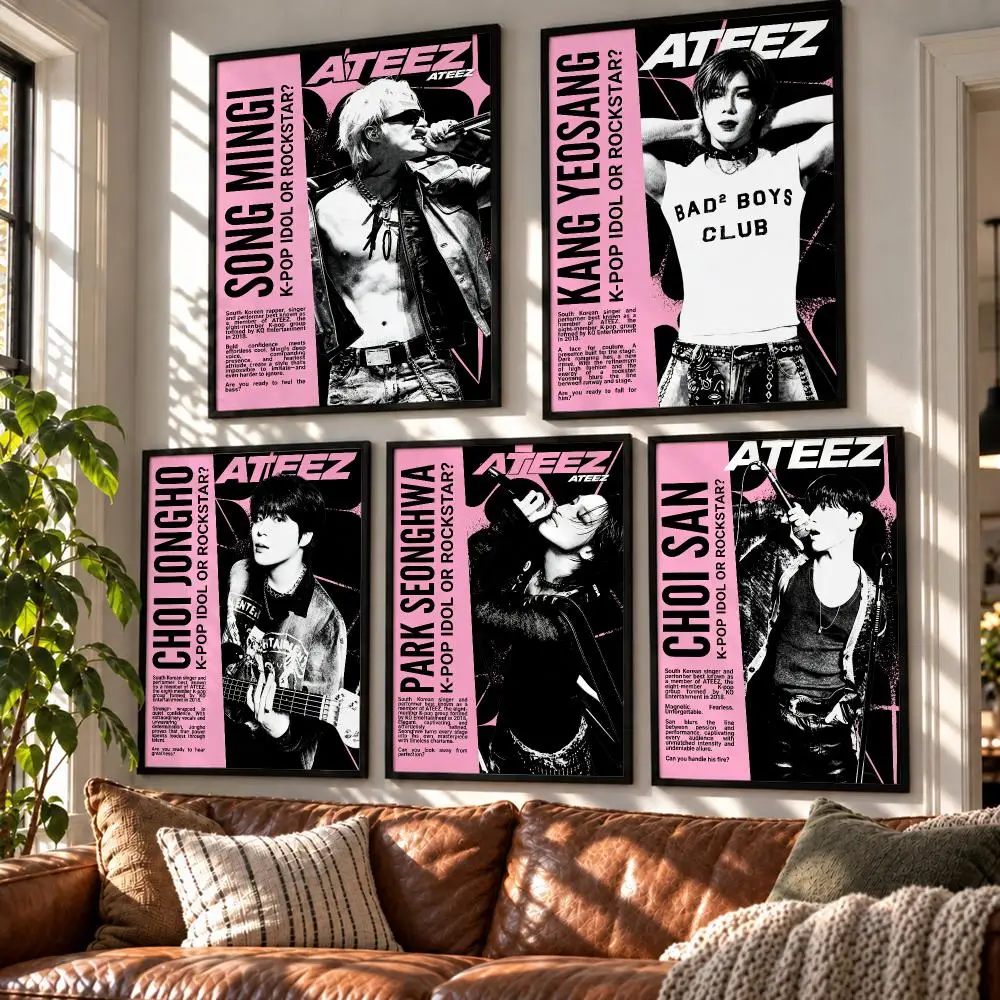 music ATEEZ Poster HD Poster Self Adhesive Waterproof Wall Art Print Bedroom Living Room Modern Decor Gift