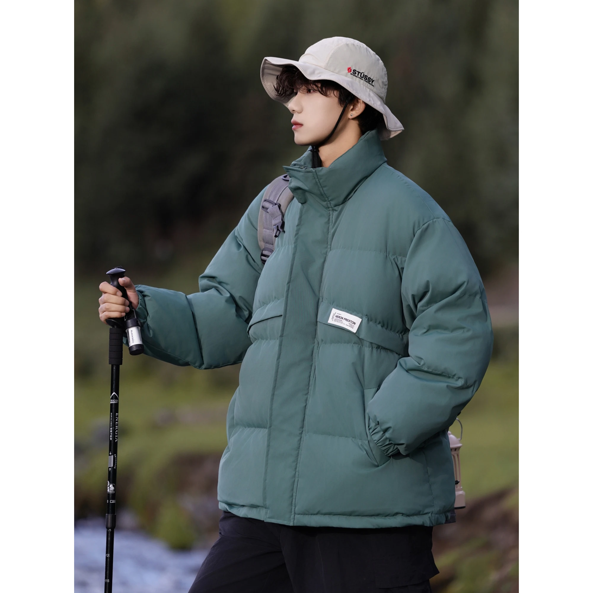 

Легкая утепленная куртка мужская, американский модный бренд, без капюшона, с воротником-стойкой, морозостойкая, зимняя, на флисовой подкладке, толстая.