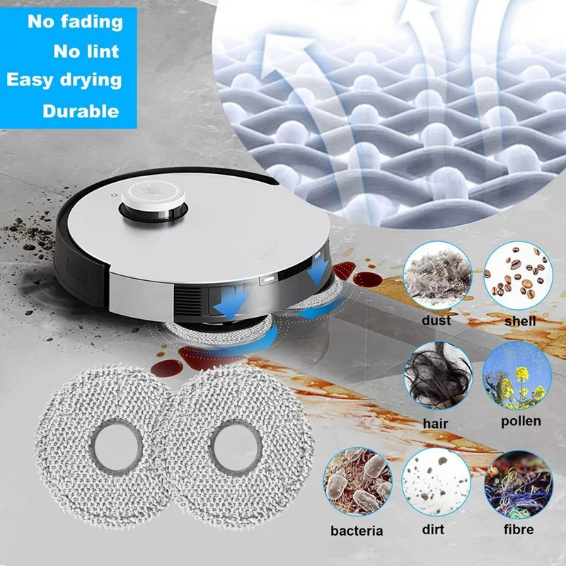 Replacement Accessories Kit For Ecovacs Deebot T20 Omni/T20/T20 Max/T20 Pro Robot Vacuums HEPA Filters Side Brushes Mop Cloths