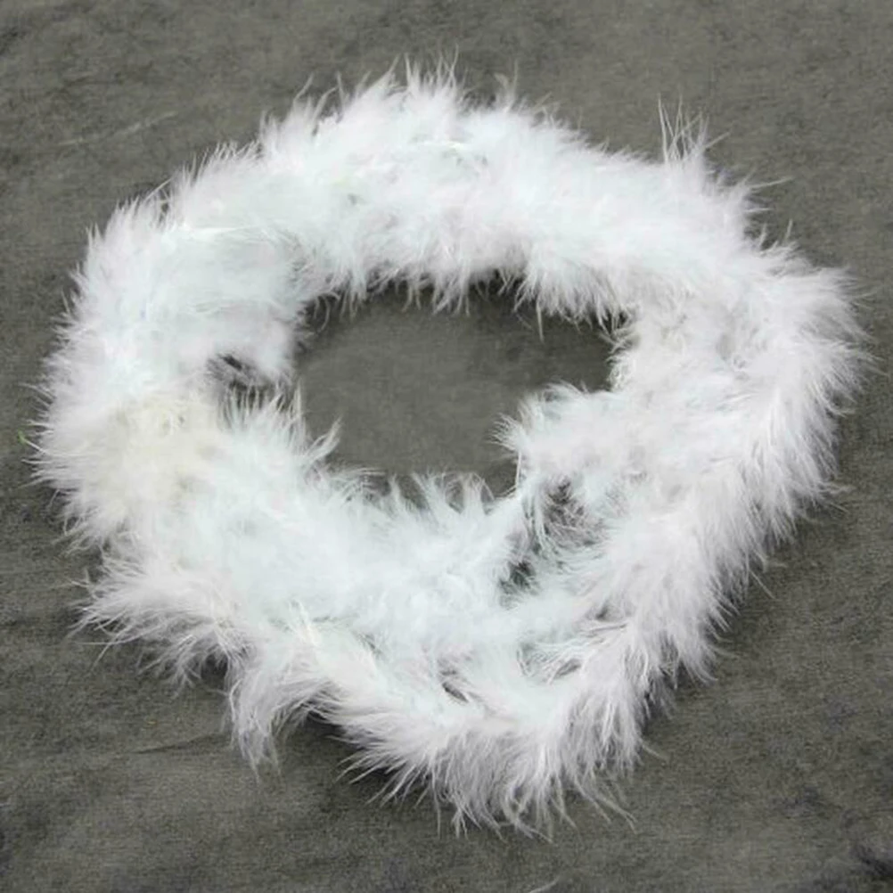 

High Quality 2M Christmas Tree White Feather Boa Strip Xmas Ribbon Party Garland Decor