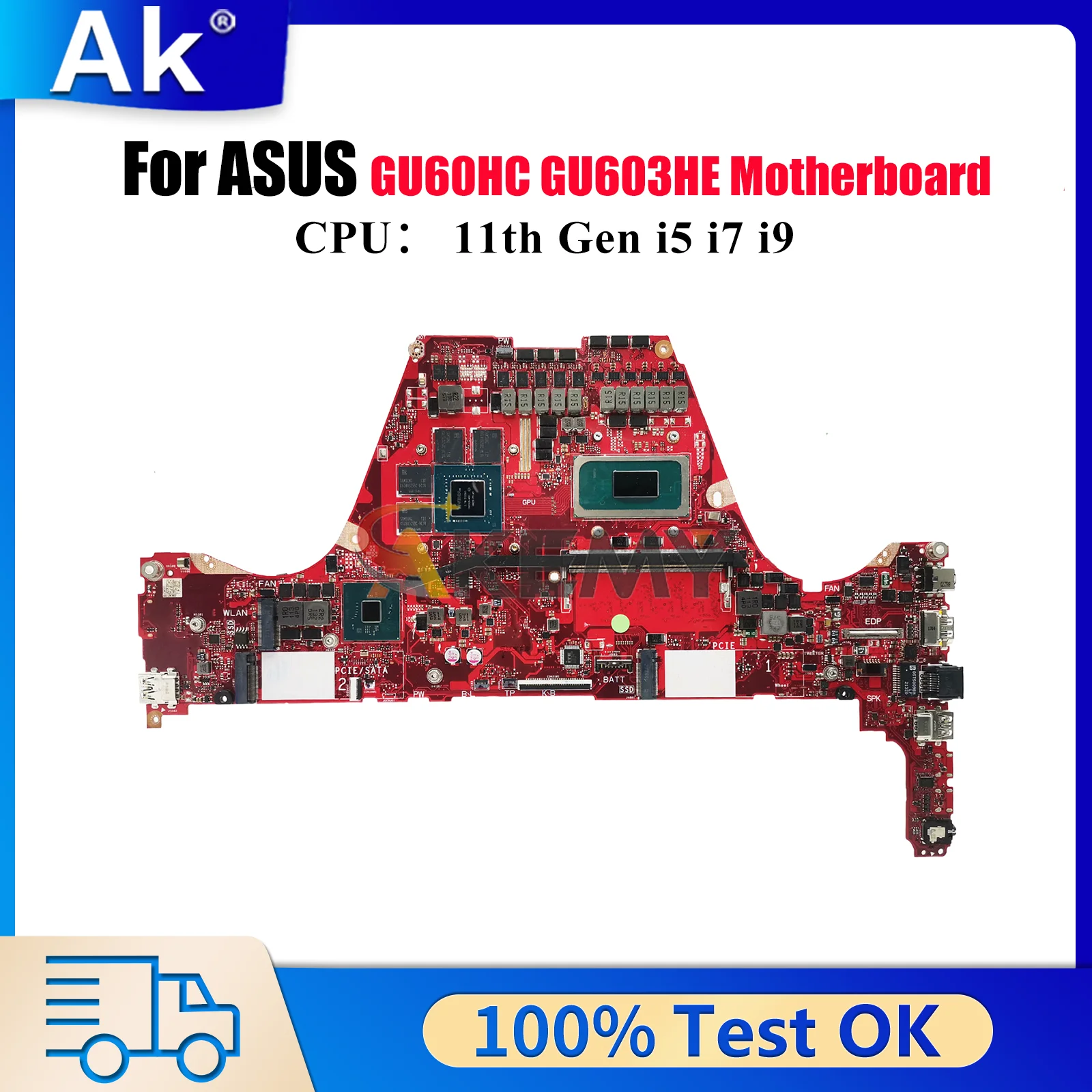

GU603HE Laptop Motherboard For ASUS ROG Zephyrus M16 GU603HE GU60HC GU603 Mainboard W/ 11th Gen i5 i7 i9 100% tests OK fast ship