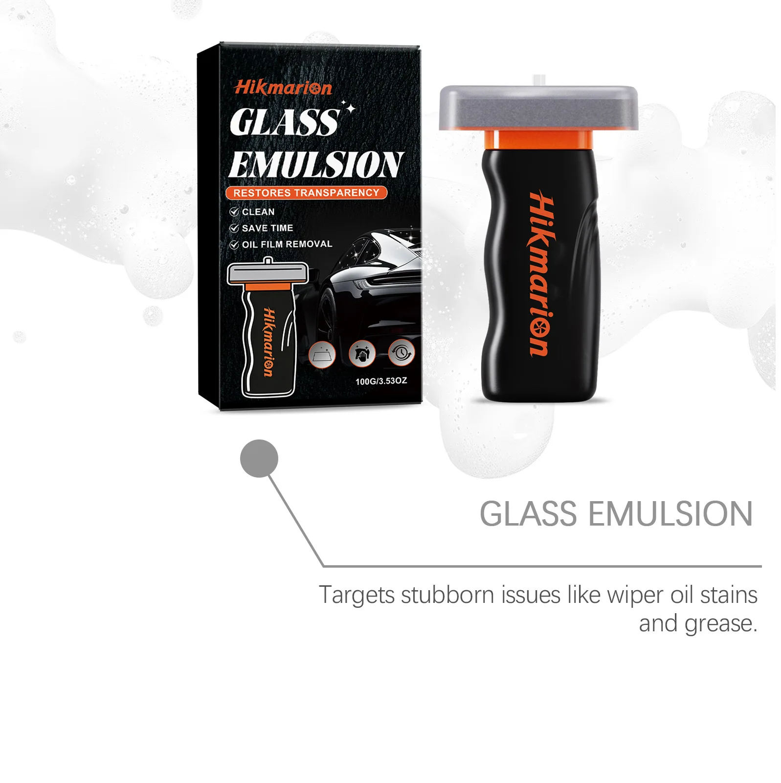 Must‑Have Car Glass Oil Film Clean Brush Quickly Remove Stubborn Oil Film Water Spot Anti Fog Anti Rain Car Windshield Care Tool