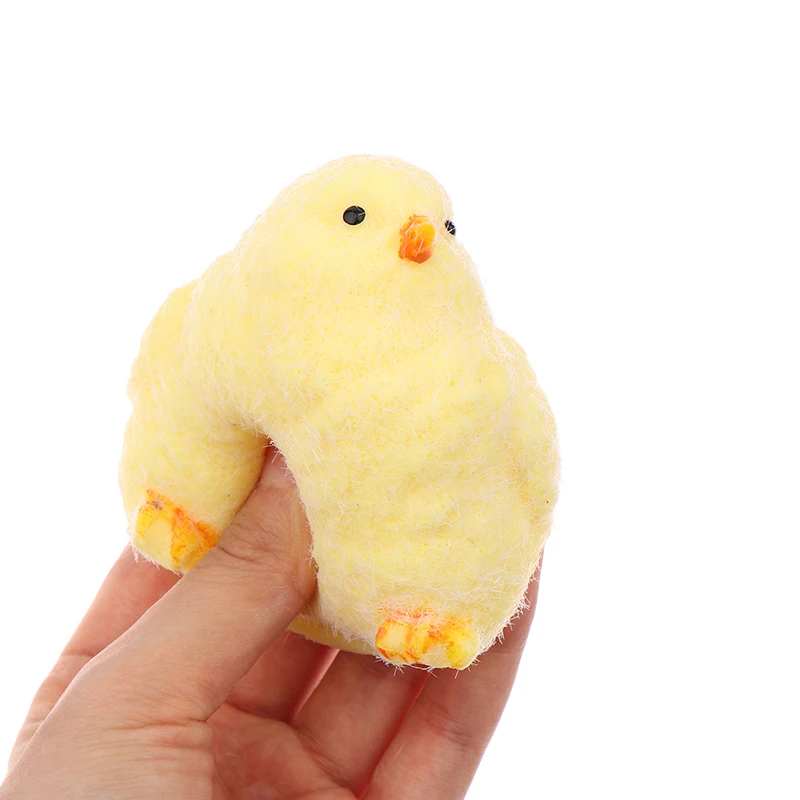 Handmade Yellow Big Chicken Plush Silicone Soft Pinching Toys Cute Hen Chicks Taba Squeezing Toy Fuzzy Release Hand Stress