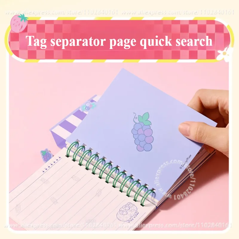 MINISO Disney Pixar Fruit Market Series Index Coil Notebook Cartoon Peripherals Lotso Ham Billy Goat Gruff Rex Student Notes