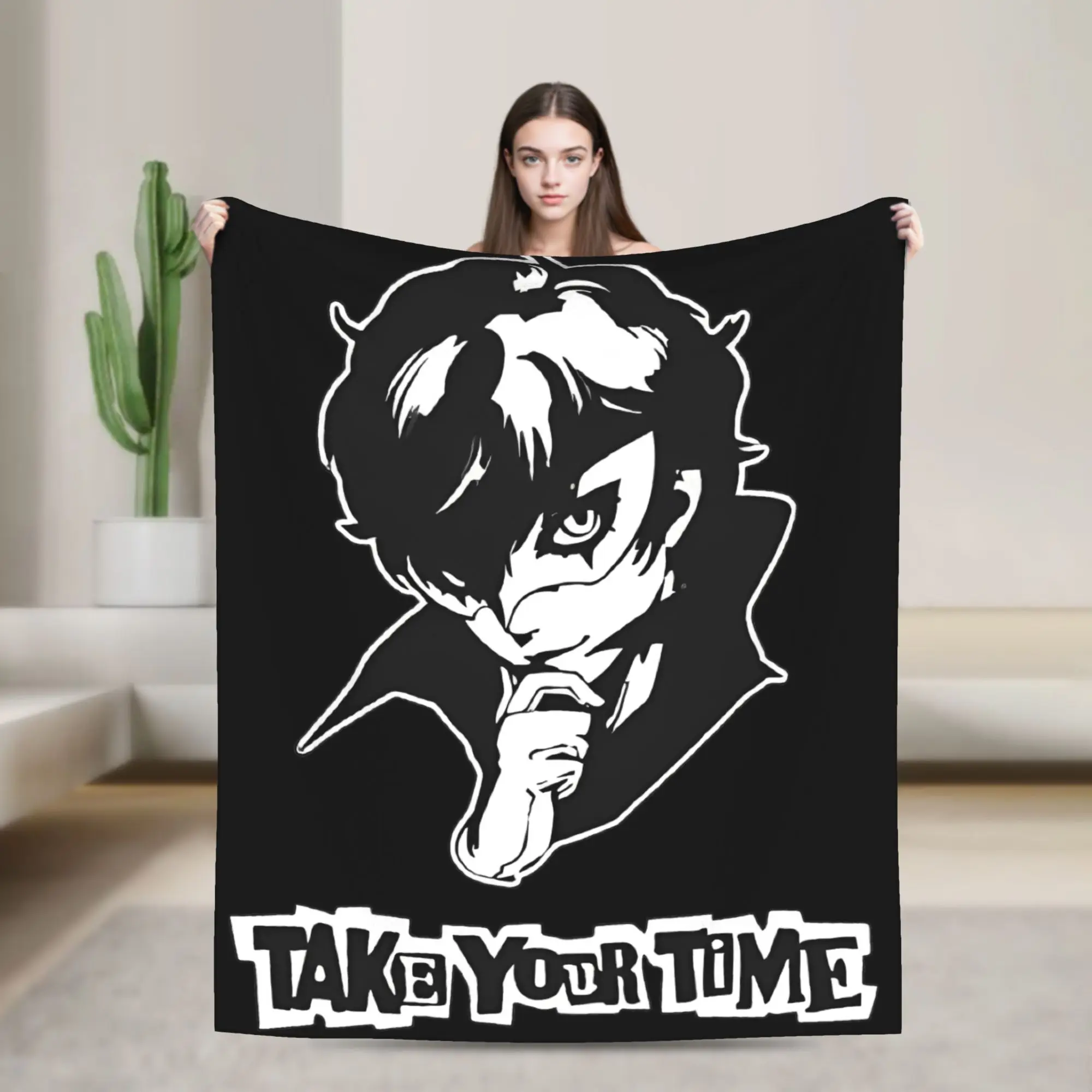Persona 5 Joker Blanket Flannel Spring/Autumn Multifunction Ultra-Soft Throw Blanket for Bed Office Quilt