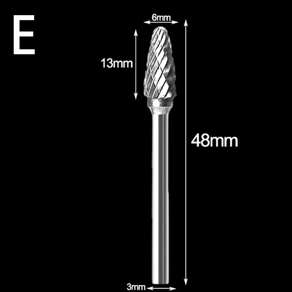 1PC 3mmTungsten Carbide Burrs Hardness HRC70 Shank Tungsten Milling Cutter Rotary Tool For  Model Engineering  Wood Carving