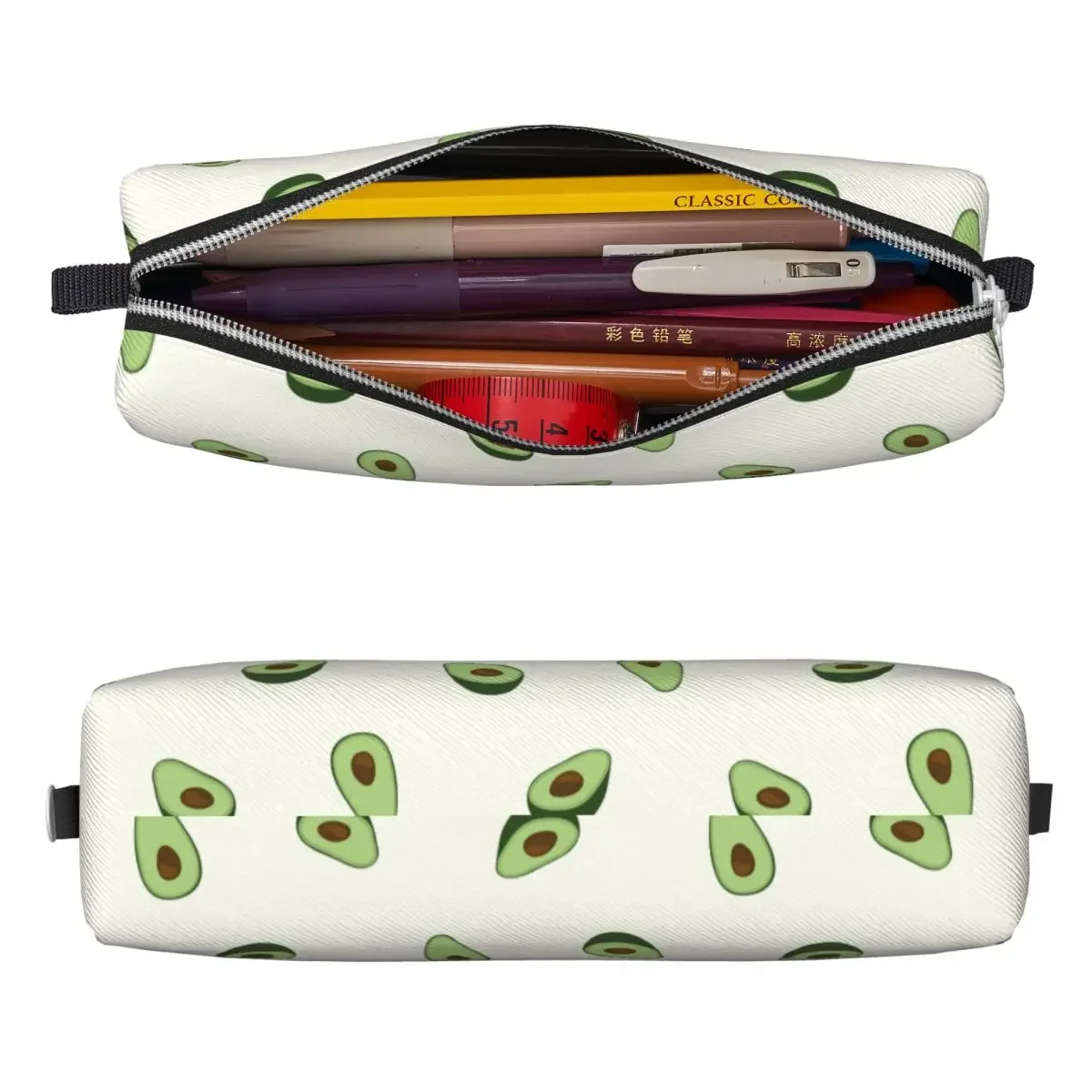 Classic Avocado Vegan Pencil Cases Healthy Food Pencilcases Pen Box for Girls Boys Large Bags Students School Zipper Stationery