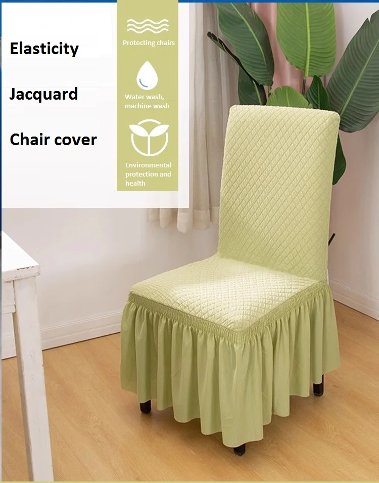 Thickened Elastic Stool Cover With Skirt And Hem For Hotel, Household One-Piece Chair Cover
