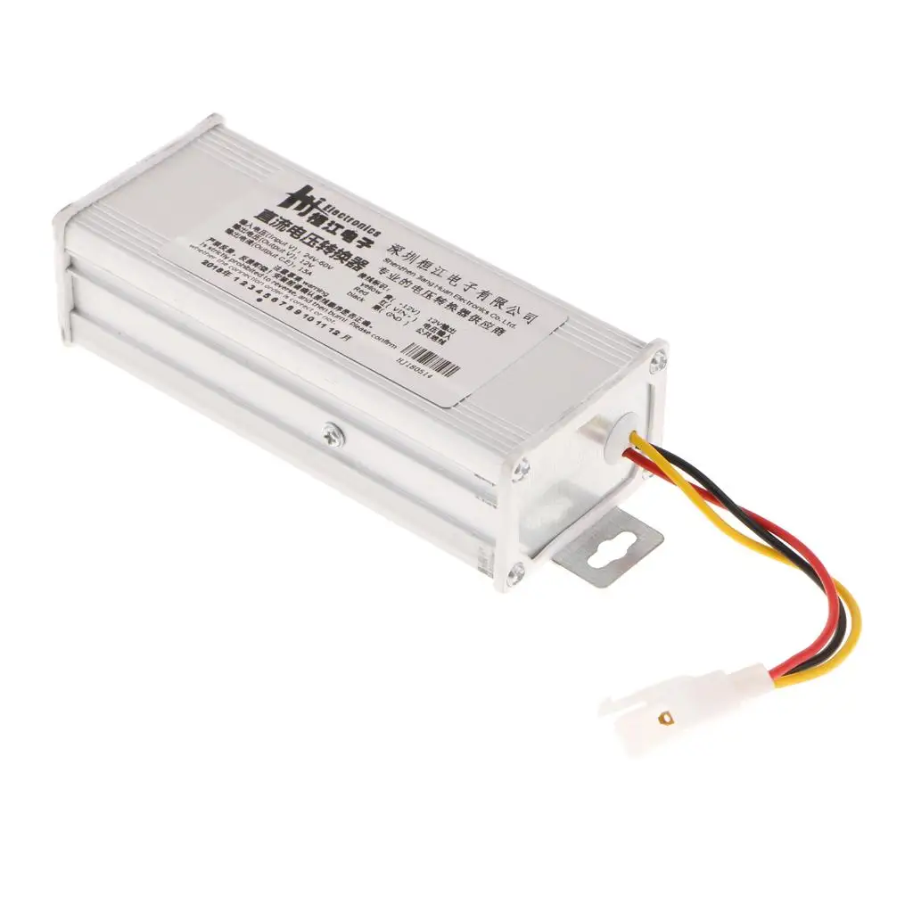 Electric Car 15A DC 24V-60V To 12V Power Inverter Converter Adapter