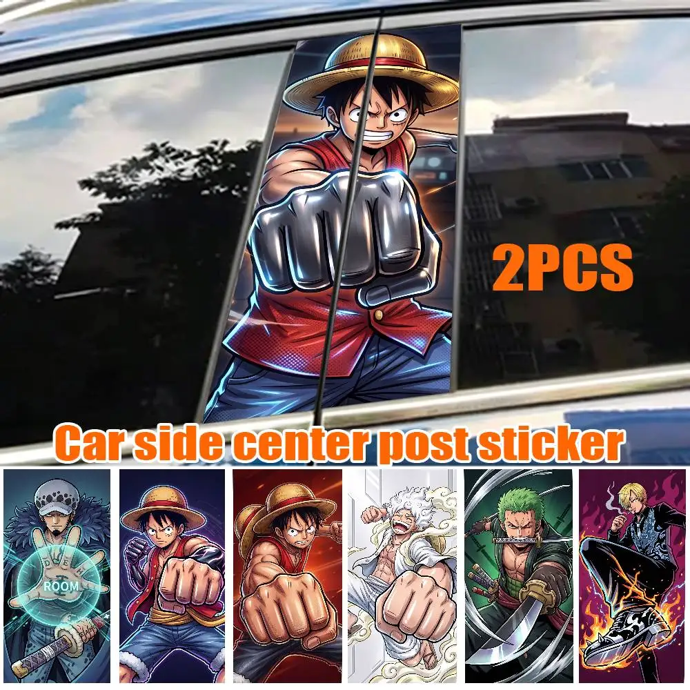 

ONE PIECE LUFFY ZORO Car Sticker Auto B-pillar Center Column Decor Cover Scratches Waterproof Sunscreen Vinyl Decals Accessories