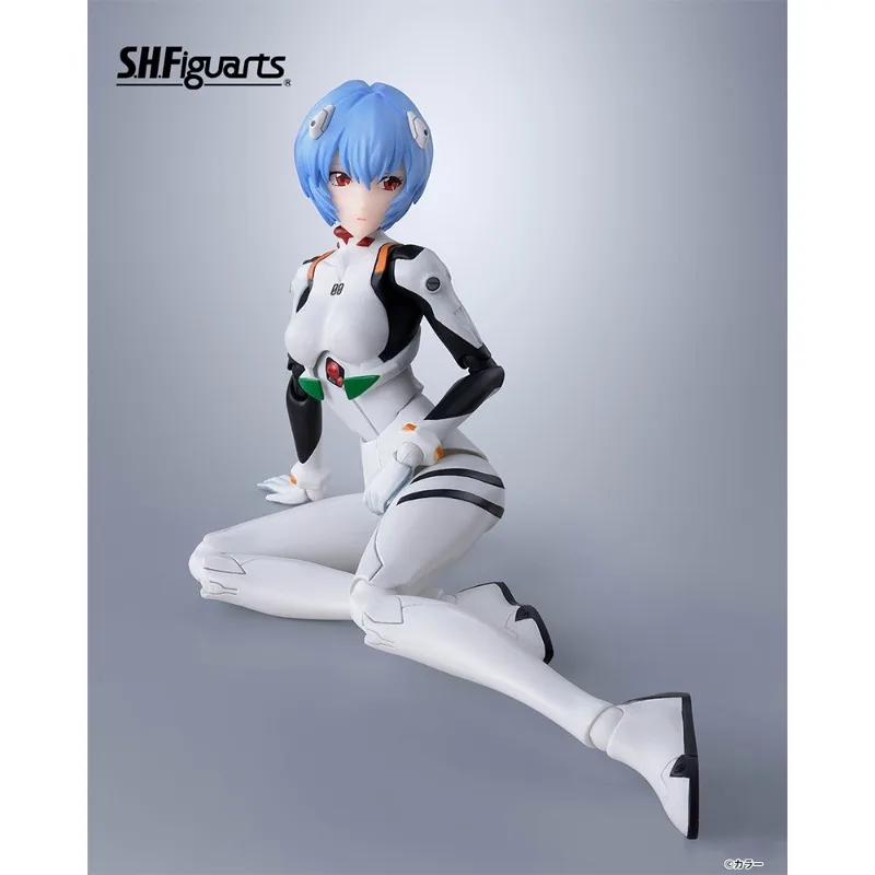 จัดส่งเร็ว ของแท้จาก Bandai อนิเมะ NEON GENESIS EVANGELION SHF โมเดลต้นฉบับของอาอานามิ เรย์ ของเล่นฟิกเกอร์แอคชั่น ของสะสม ของขวัญสำหรับเด็ก