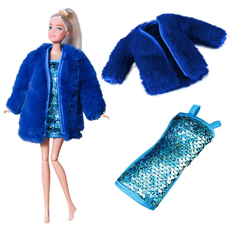 Conjunto de ropa para muñeca Barbie, traje de vestido, sudadera de lana, abrigo, sombrero, pantalones, accesorios para muñecas de algodón, regalos