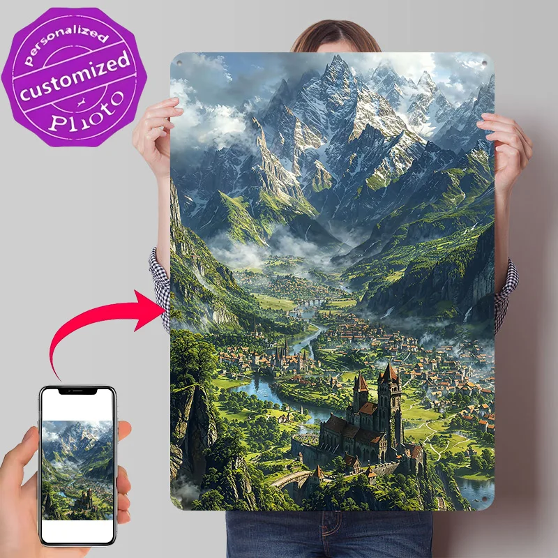 Secrets of the Cathedral 3D Printed Texture Poster Personalized Wall Art Retro Metal Tin Signs for Modern Home Decoration Luxury