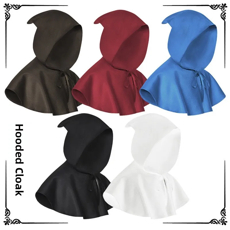 

Halloween Death God Short Cape with Hat for Men And Women Medieval Style Witch Ghost Costume Polyester Fiber Ethnic Stage Cos...