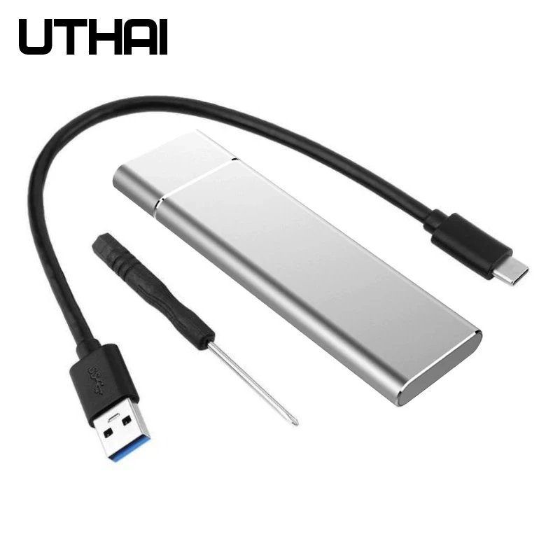 UTHAI T24 USB3.1 Type C to M.2 NGFF SSD Enclosure M2 to USBC Mobile Hard Disk Box HDD Case For 2230/2242/2260/2280 M2 With Cable