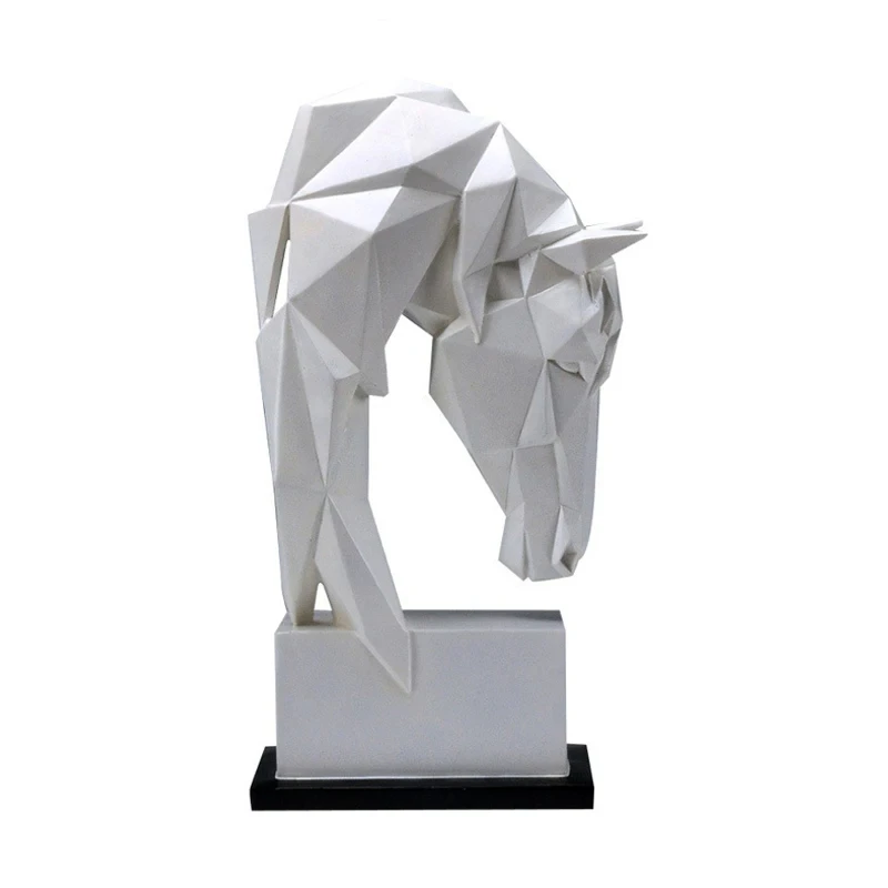 Imagem -05 - Cabeça de Animal Nórdica Ornamentos para Decoração Origami Artesanato Resina Mobiliário Estátua de Mesa Arte Moderna Arte Nórdica 2024