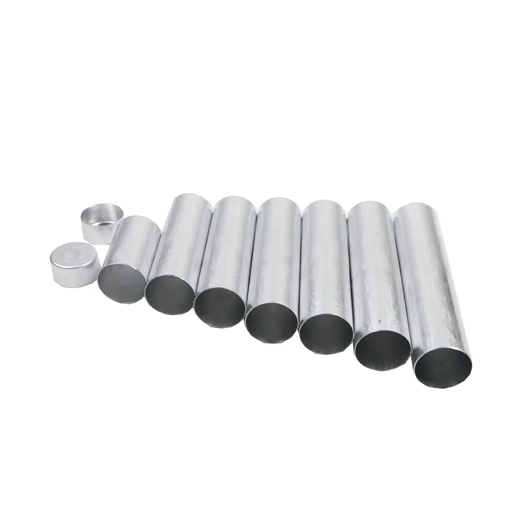 100pcs OD22*100/110/120mm Dental Empty Aluminum Tube with Cover for Dental Lab Valplast Materials Used in Dentures Production