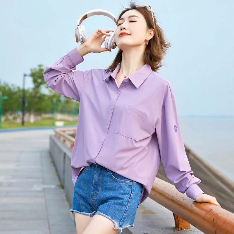 

Женская модная летняя верхняя одежда Ele Ice Silk Thin: тонкая куртка с защитой от солнца и УФ-излучения, большие размеры, высокое качество, брендовая.