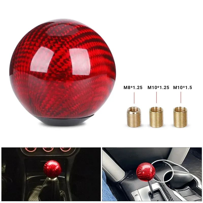 Car Gear Shift Knob Head Shifter Lever Round Ball Shape M8x1.25 M10x1.25 M10x1.5 Adapter Stick Auto Parts