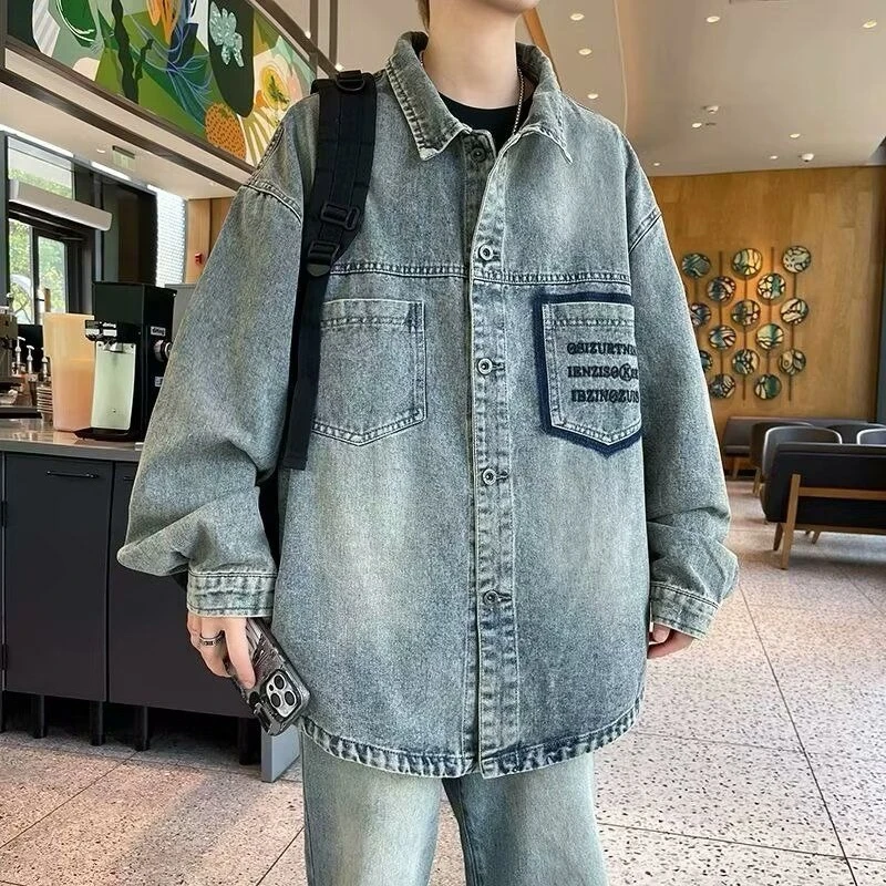 

Осеннее ковбойское пальто для мужчин, новинка, стираная элатика, высококачественная повседневная верхняя одежда, недорогая роскошная ковбойская цена, синие джинсовые куртки для мужчин