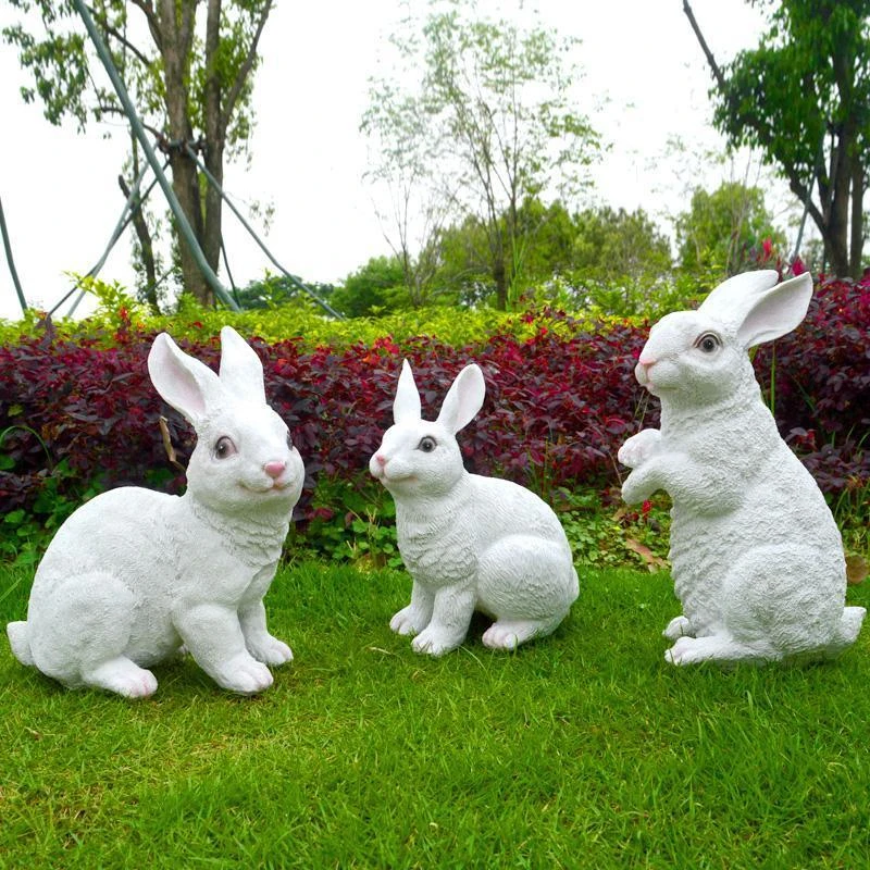 

Simulated Rabbit Ornaments Floor-Standing Garden Decoration Courtyard Kindergarten Outdoor Scenic Lawn Animal Sculpture