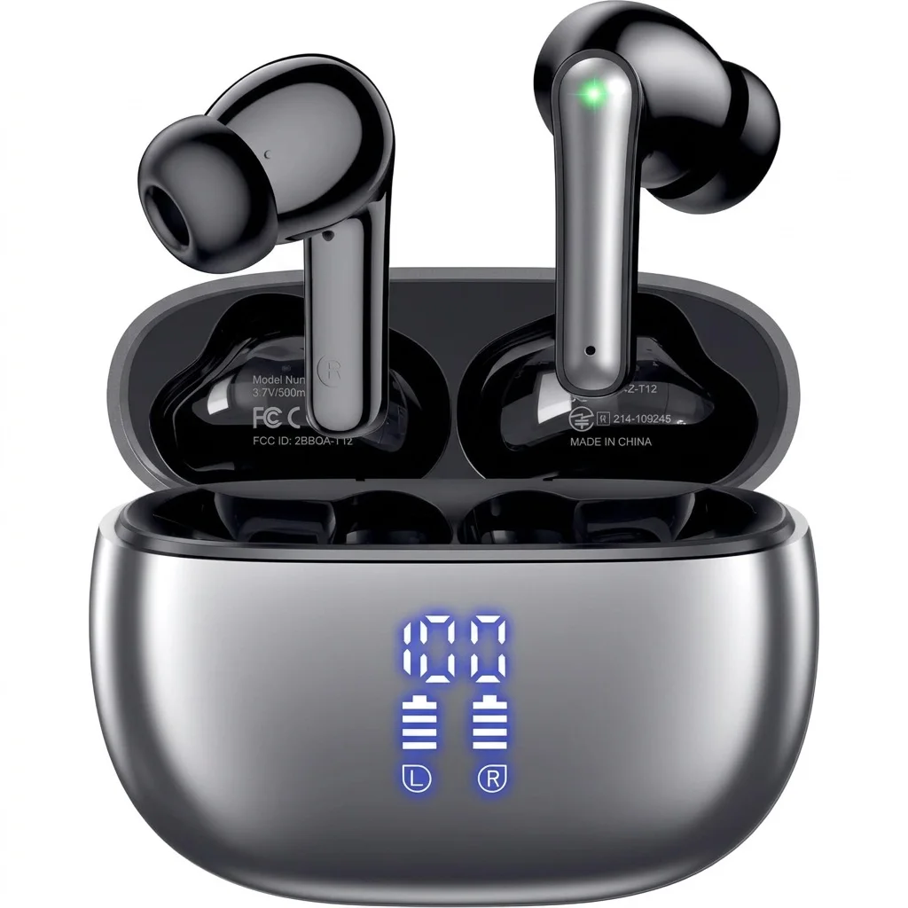 

Original Bluetooth Wireless Earbuds ENC Noise Cancelling Mic 36H Playtime Deep Bass Stereo Sound IP7 Waterproof LED Display