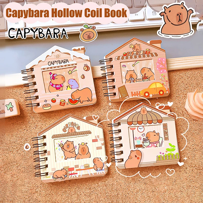 

Creative Funny Capybara Hollow Coil Notebook Portable Mini Paper Memo Pad Diary Journal Book Students Stationery School Supplies