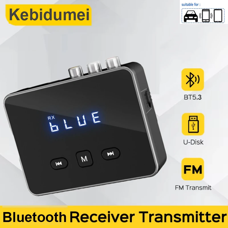 Bluetooth RCA Receiver 5.3 aptX HD 3.5mm Jack Aux Wireless Adapter Music for TV Car 2RCA Bluetooth 5.3 Audio Receiver Adapter