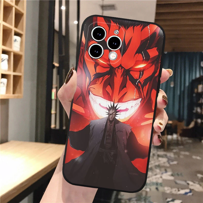 Phone Case For iphone 16 15 14 Pro Max 16 15 14 13 12 11 Pro 16 15 14 Plus Ichigo Kenpachi Zaraki Bleach Anime Shell